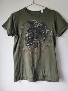 Diesel Olive Graphic Crewneck Casual Streetwear Unisex Short Sleeve Tee